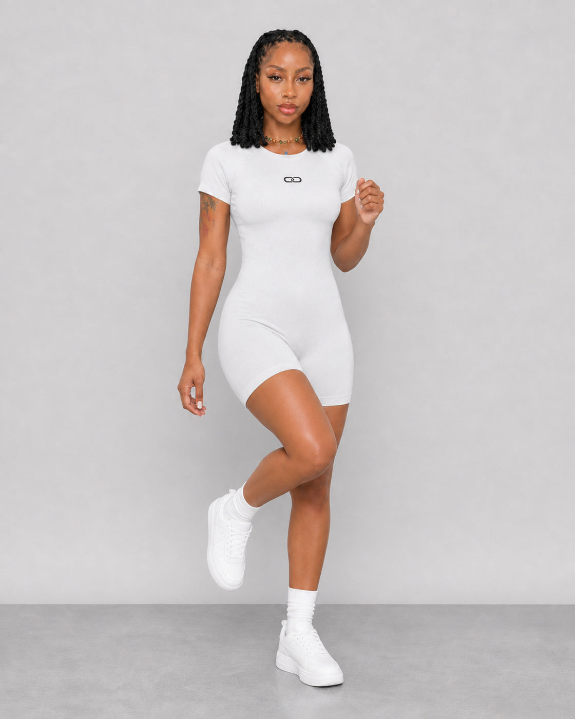 OOMEL CoreMotion Short-Sleeve Seamless Jumpsuit — Full body
