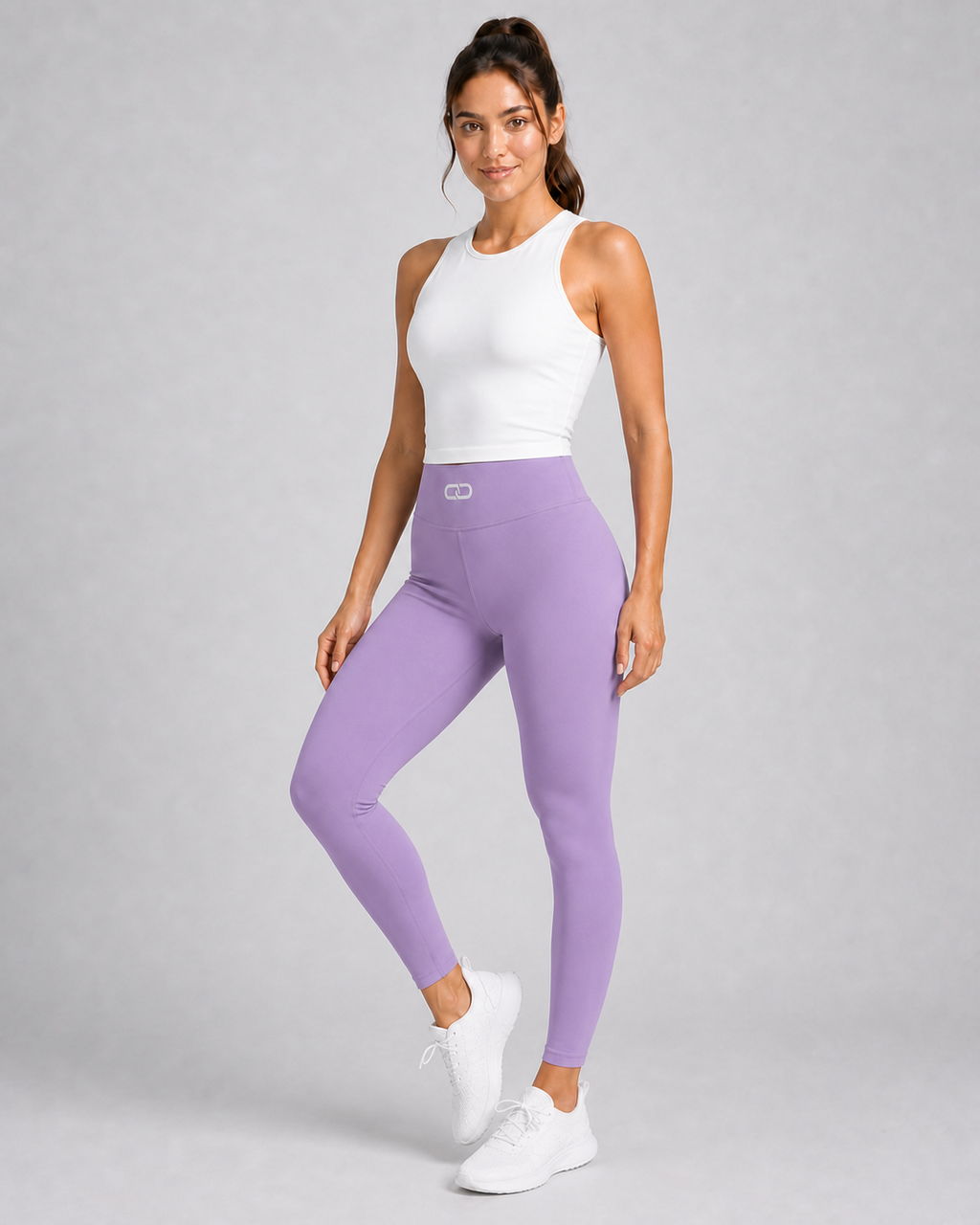 OOMEL V-Contour Sculpt High-Waist Leggings lavender full