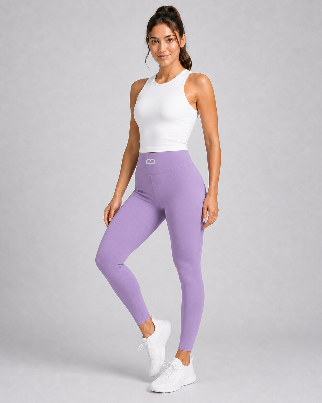 OOMEL V-Contour Sculpt High-Waist Leggings lavender full